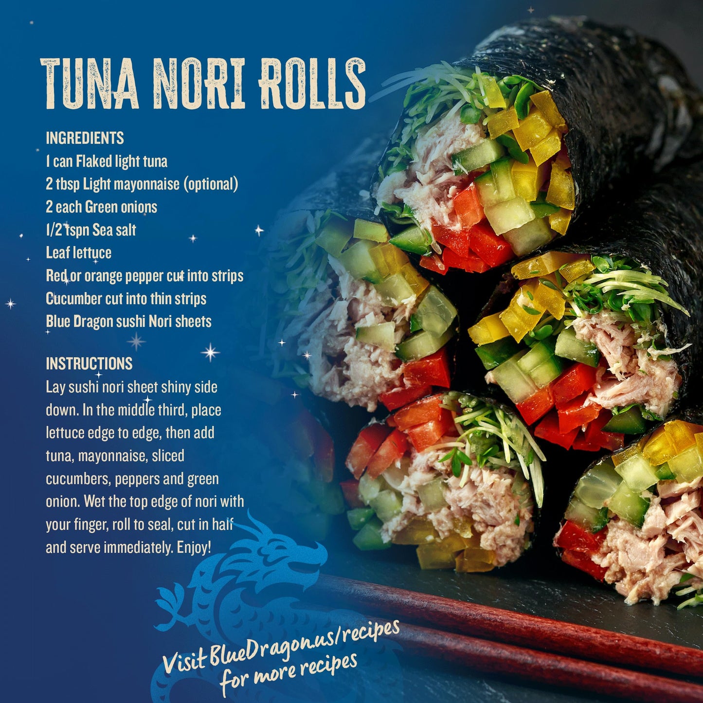 Blue Dragon Sushi Nori - 0.77oz (Pack of 2) - No Artificial Flavors Or Preservatives - Made With 100% Roasted Seaweed Sheets - Vegan, Gluten Free
