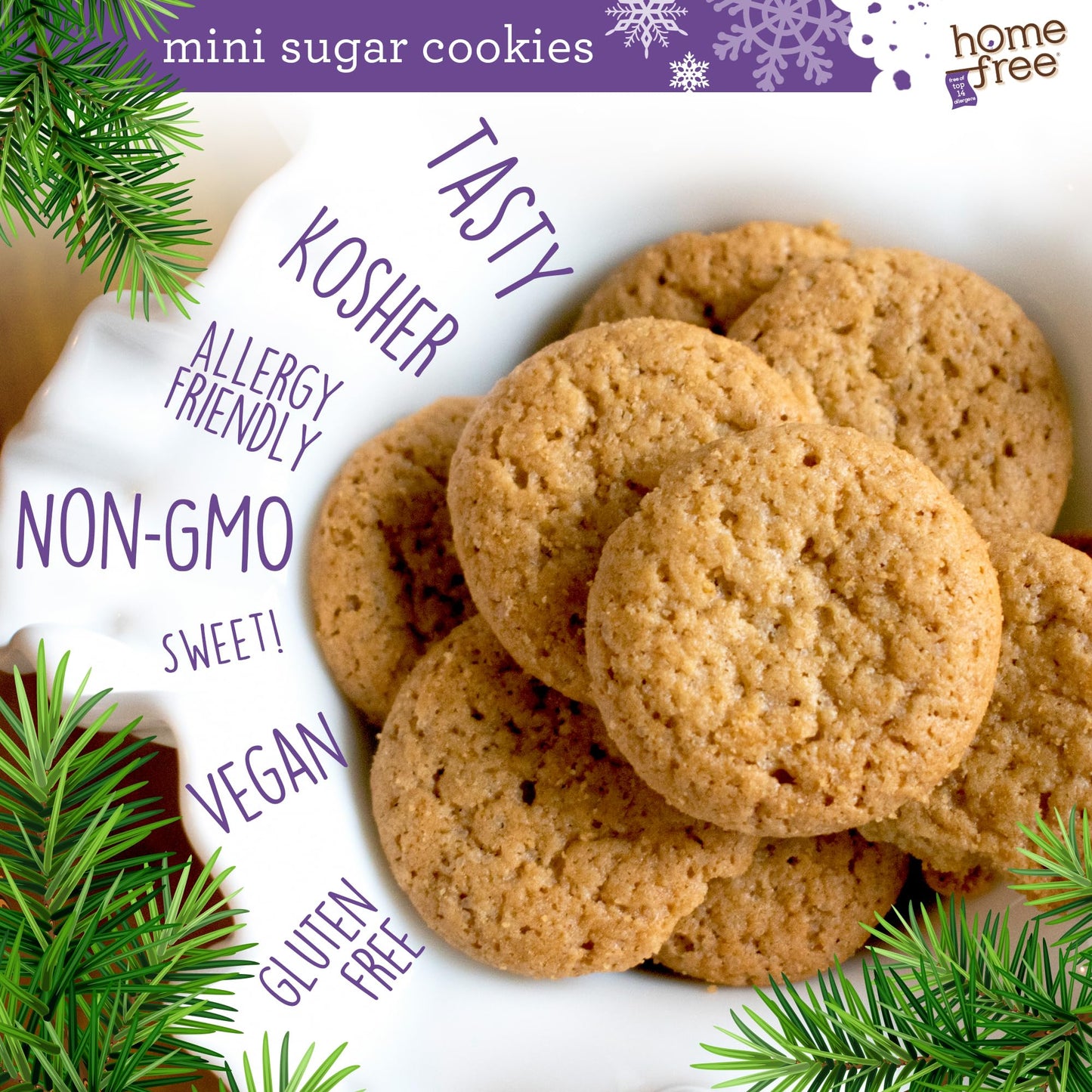 Homefree Treats You Can Trust Gluten Free Mini Cookies, Sugar, 5 Oz