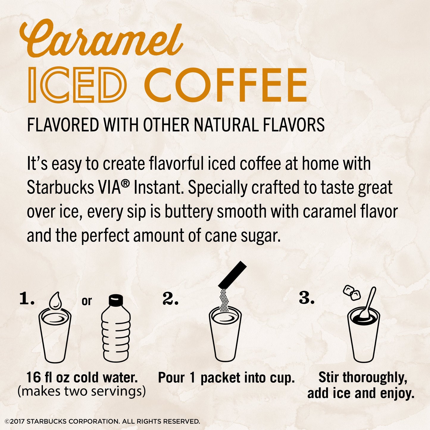 Starbucks VIA Instant Coffee Flavored Packets - Caramel Iced - 1 box (6 packets)