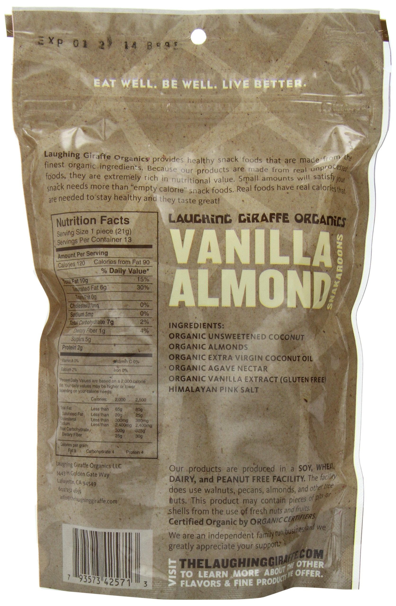 Laughing Giraffe Vanilla Almond Snakaroon, 9.2500-Ounce