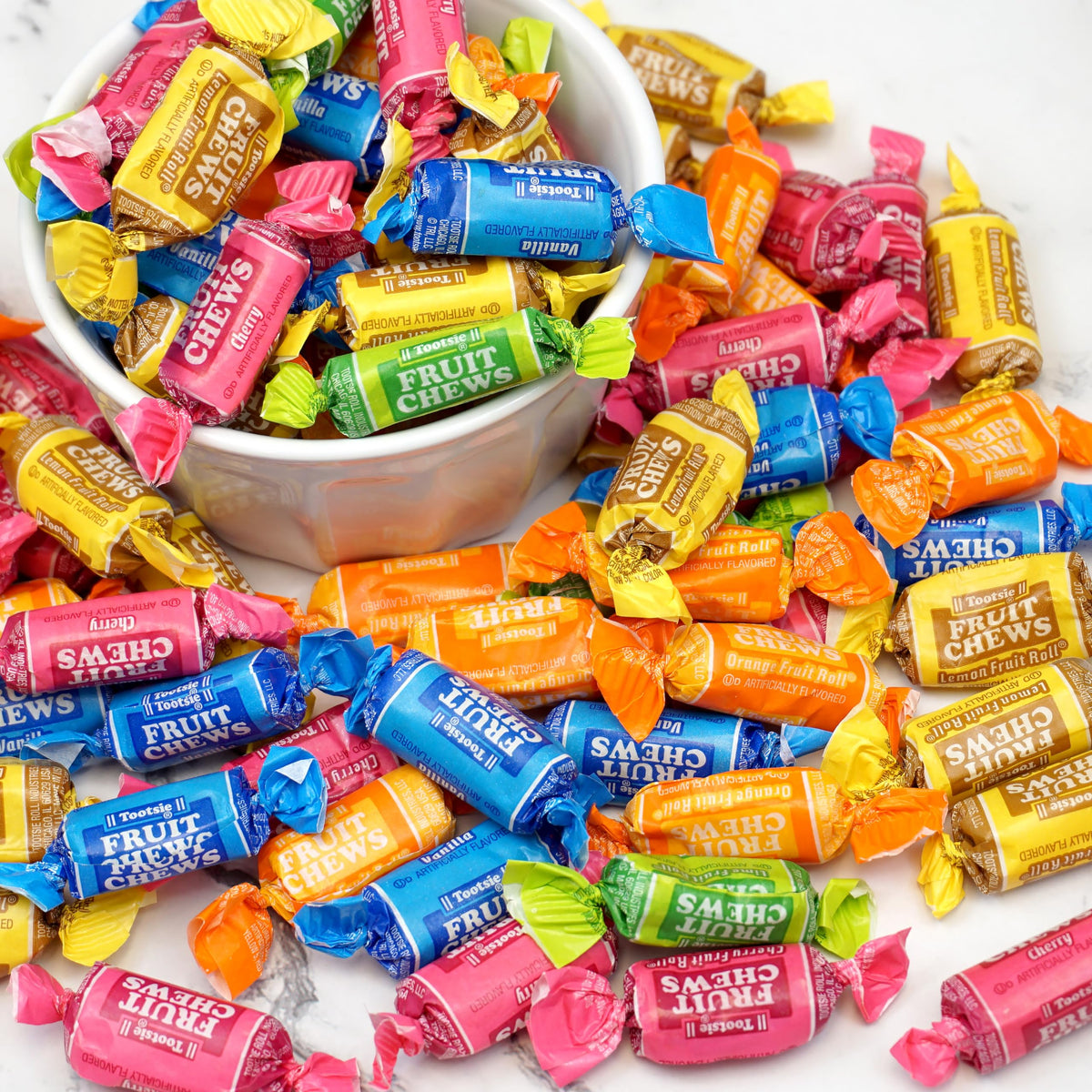 Fruit Chews, 2lb Bulk Bag (Approx. 140 Pieces), Taffy Candy, Assorted Fruit Indvidually Wrapped Candy