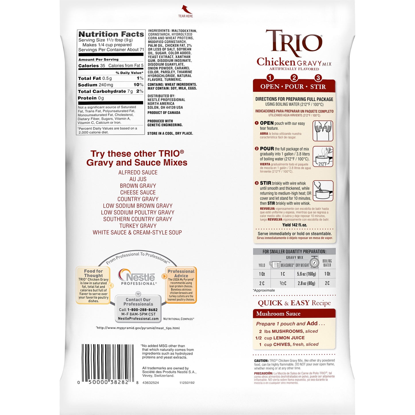 Trio Chicken Gravy Mix 22.6 oz (Pack of 8)