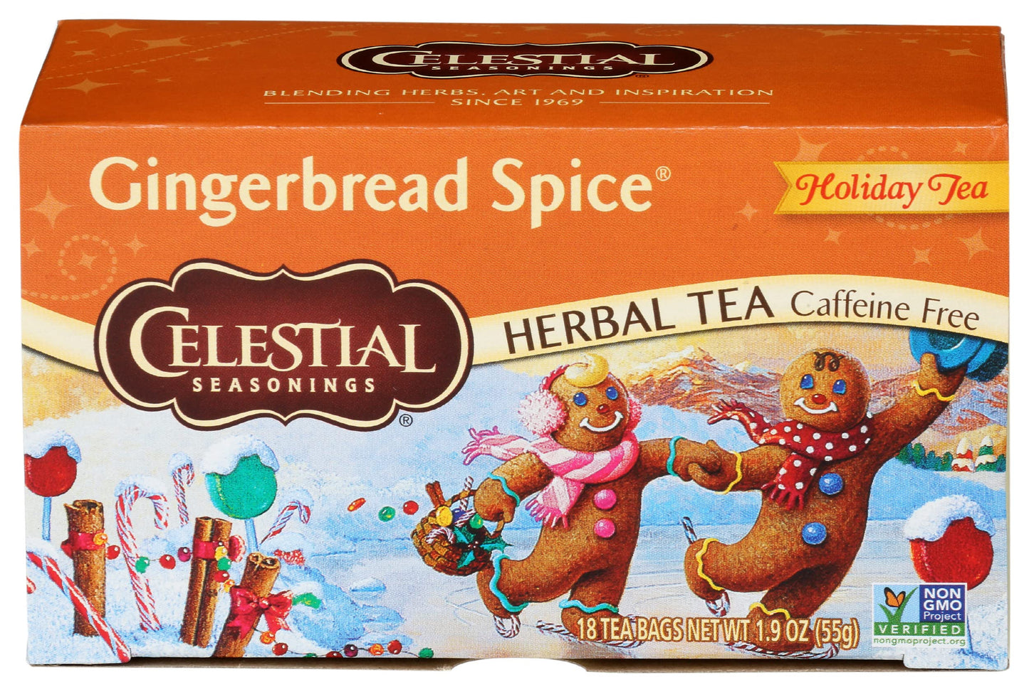 Celestial Seasonings Holiday Herbal Tea, Gingerbread Spice, 18 Count