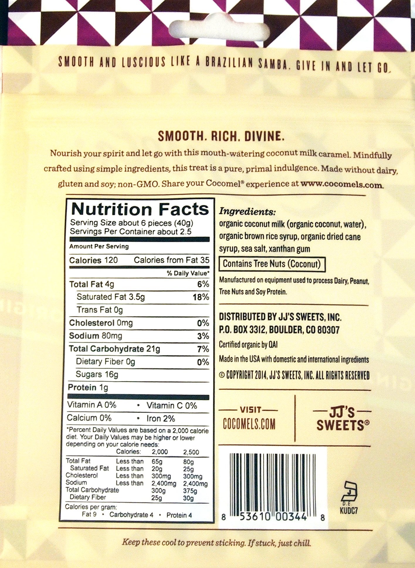 Cocomels Coconut Milk Caramels - Organic, Kosher, NON-GMO, Vegan - Made Without Dairy - Original 2 Pack