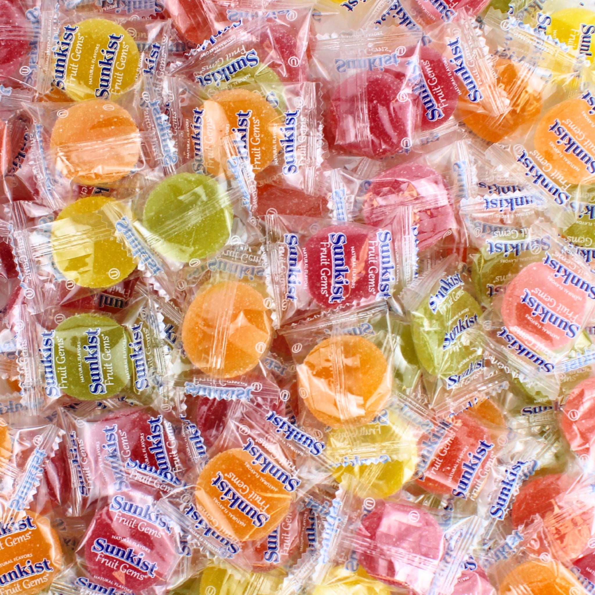 Queen City Candy Cave Bright Sunkiss Fruit Gems, Individually Wrapped Sugar Dusted Soft Gel Candy, Fruit Slice Flavored Jelly Gummies, 1 Pound