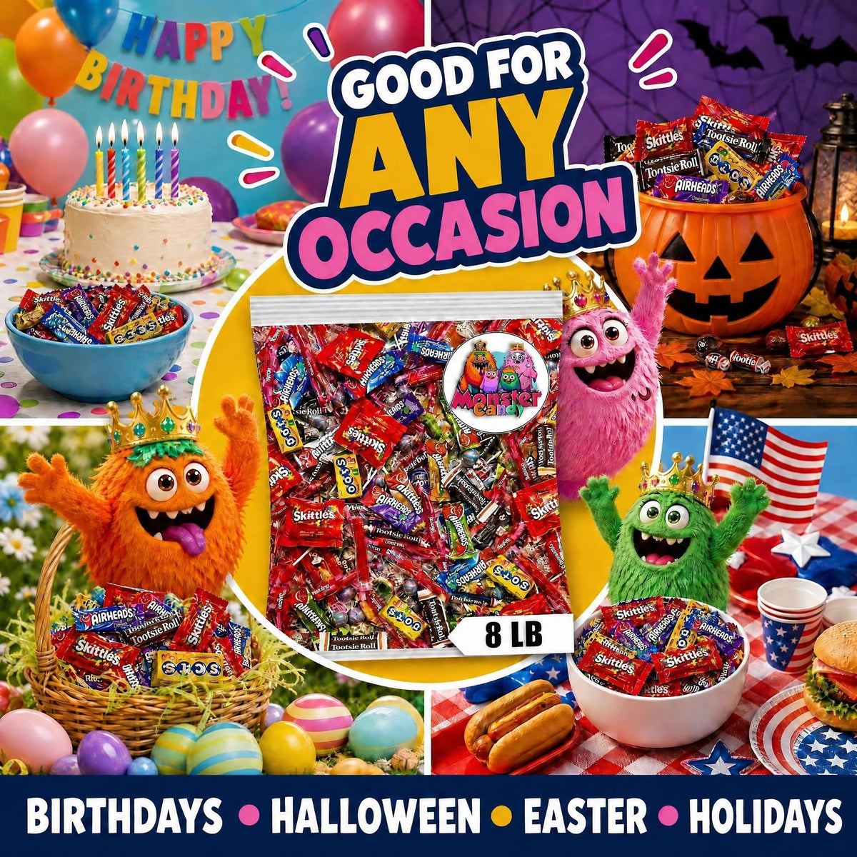 Party Favor Candy Mix -8 lb Pinata Stuffers Candy Bulk - Goodie Bag Stuffers for Kids Party Favors - Variety Pack -Individually Wrapped Candies -