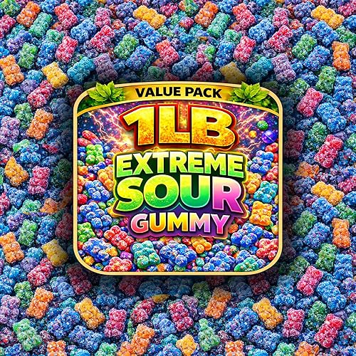 Office Roast Sour Gummy Bears Candy | Chewy Blue Candy Razz | Blue Raspberry Jelly Bears for, Gender Reveal, Baby Showers, Party, Office & More | Gift