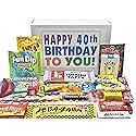 RETRO CANDY YUM Happy 40th Birthday to You for 40 Year Old Man or Woman - Classic Nostalgic Candy Assortment Gift Box Jr