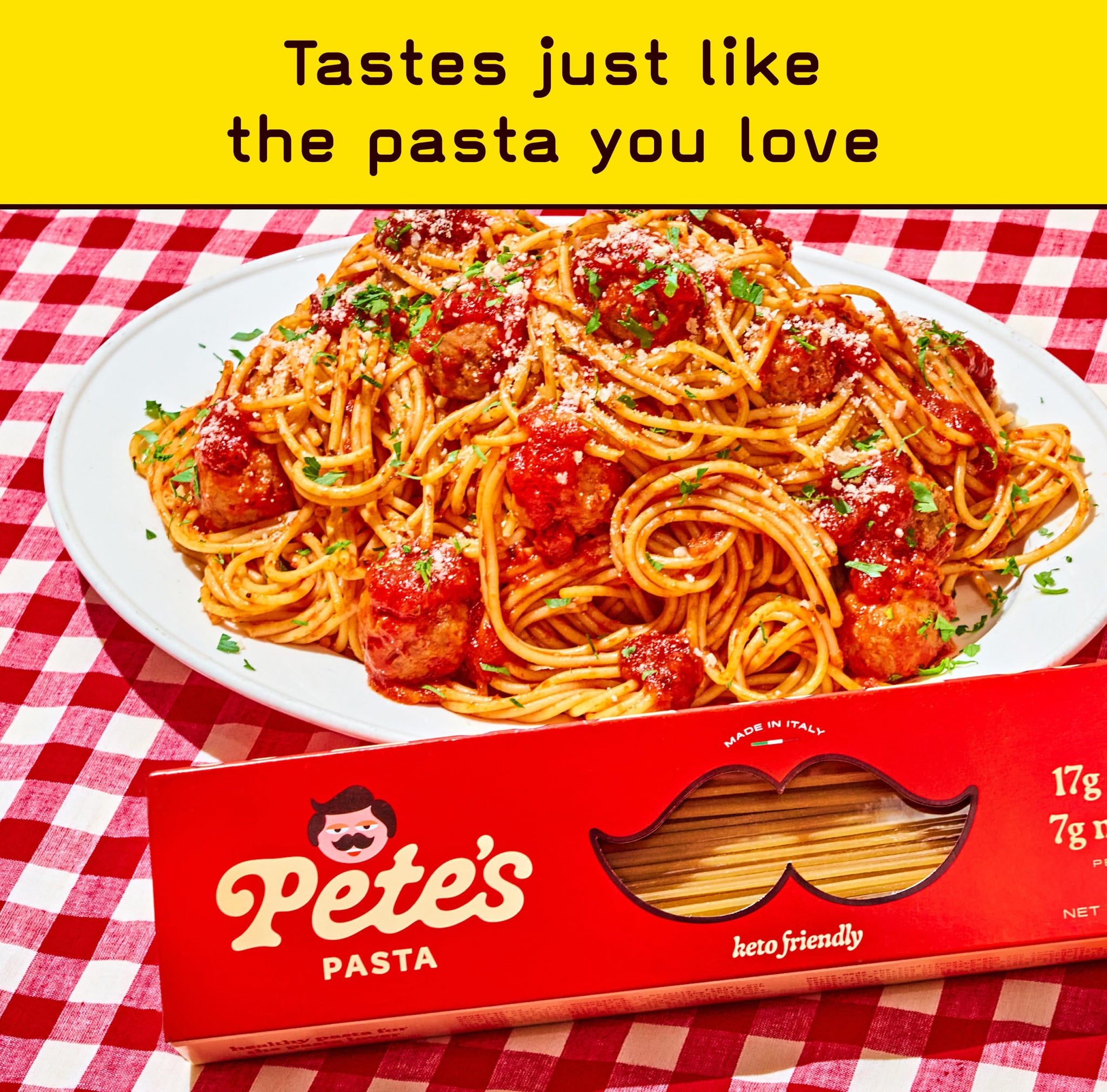 Low Carb, Protein Pasta | Spaghetti Noodles with 17g Protein, 7g Carbs | Healthy, KetoPasta Made in Italy | 3-Pack, 8oz - Pete’s Pasta