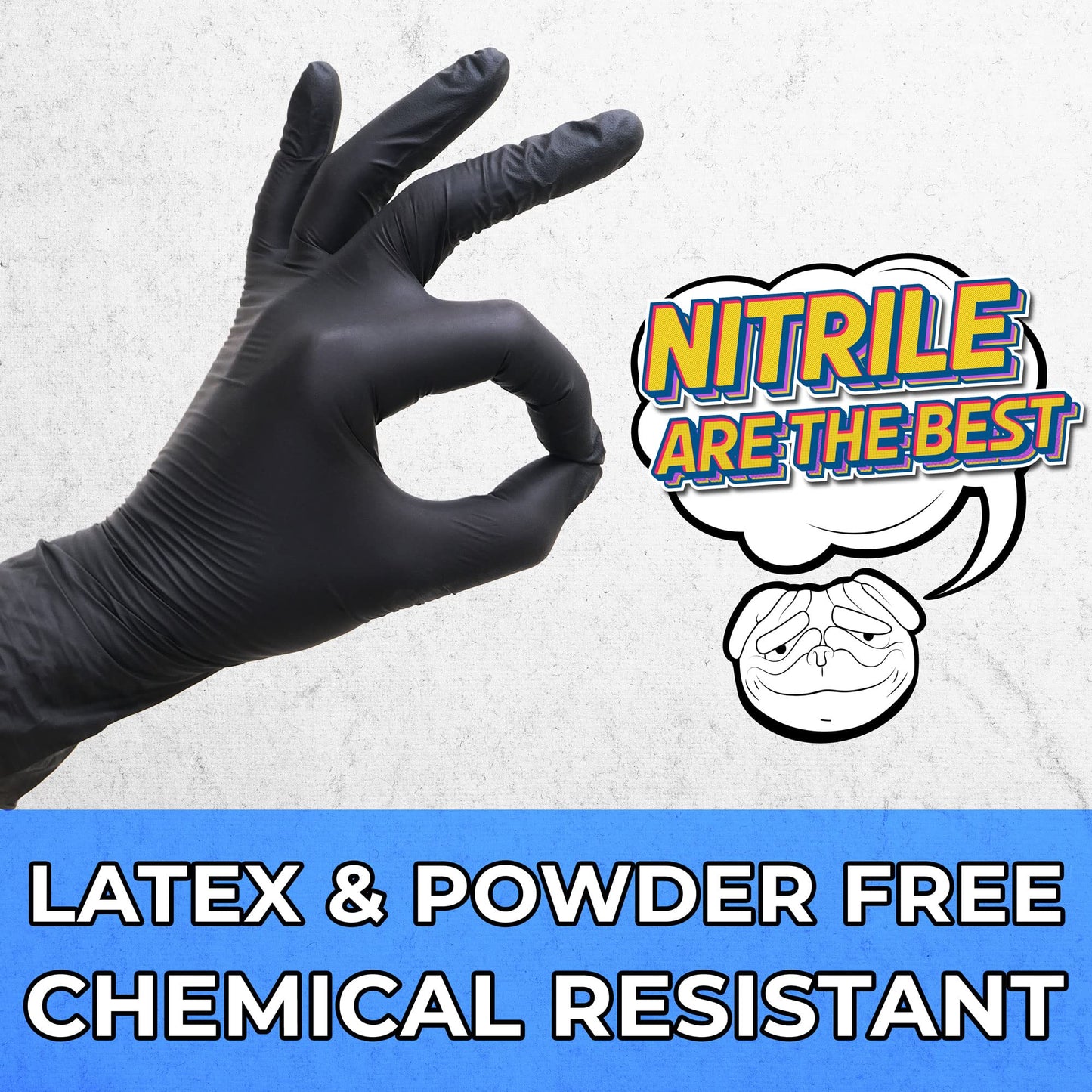 RVTUS Nitrile Gloves 5 Mil Disposable Gloves - Powder Free - Latex Free (100, Medium)