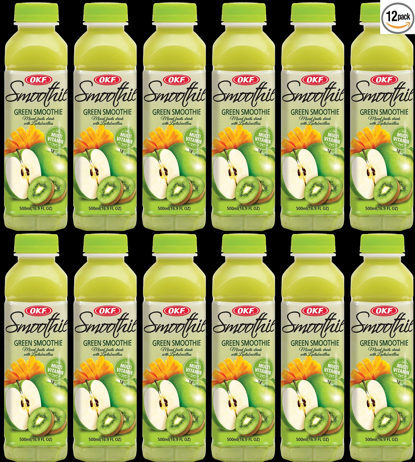 OKF Smoothie, Multi Vitamin Premium New Drink, 16.9 Fluid Ounce (Green Smoothie, 12 Pack)