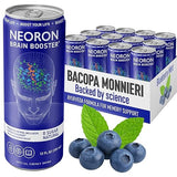 NEORON Focus + Calm | Nootropic Drink for Mental Clarity - Stress & Burnout Support (12-Pack, Blueberry & Mint, Sugar-Free)
