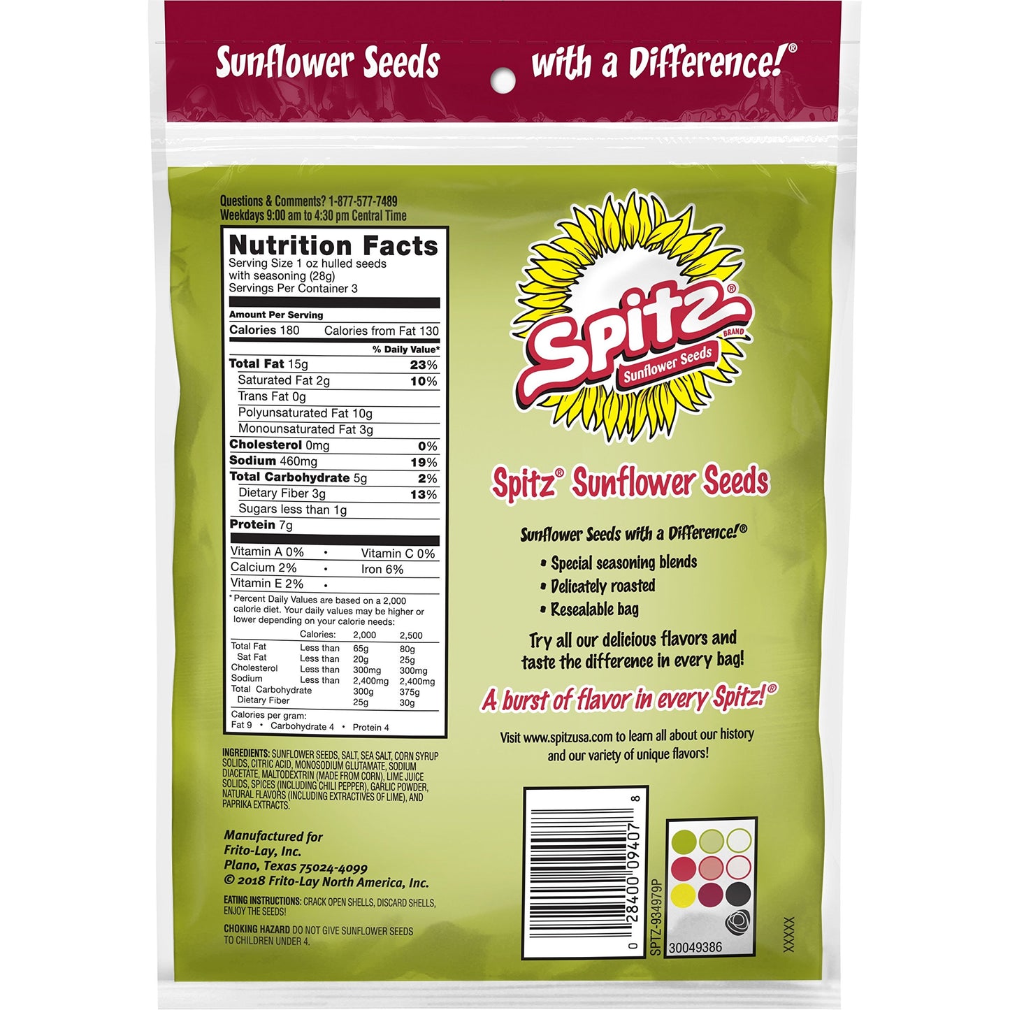 Spitz Sunflower Seeds, Chili Lime, 6 oz