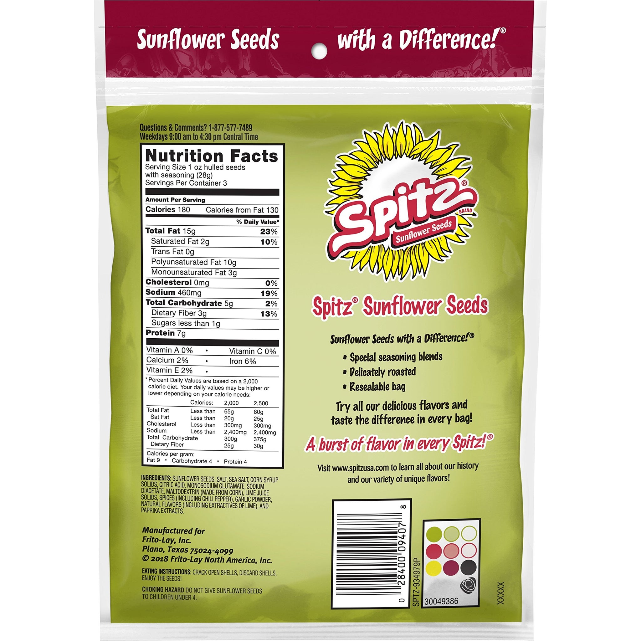 Spitz Sunflower Seeds, Chili Lime, 6 oz