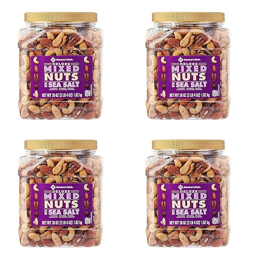 Member's Mark Deluxe Roasted Mixed Nuts With Sea Salt (34 Oz.) Pack of 4