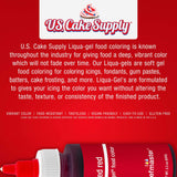 12 Food Color U.S. Cake Supply 2.3-Ounce Liqua-Gel Cake Food Coloring Variety Pack with Color Mixing Wheel - Made in the U.S.A.