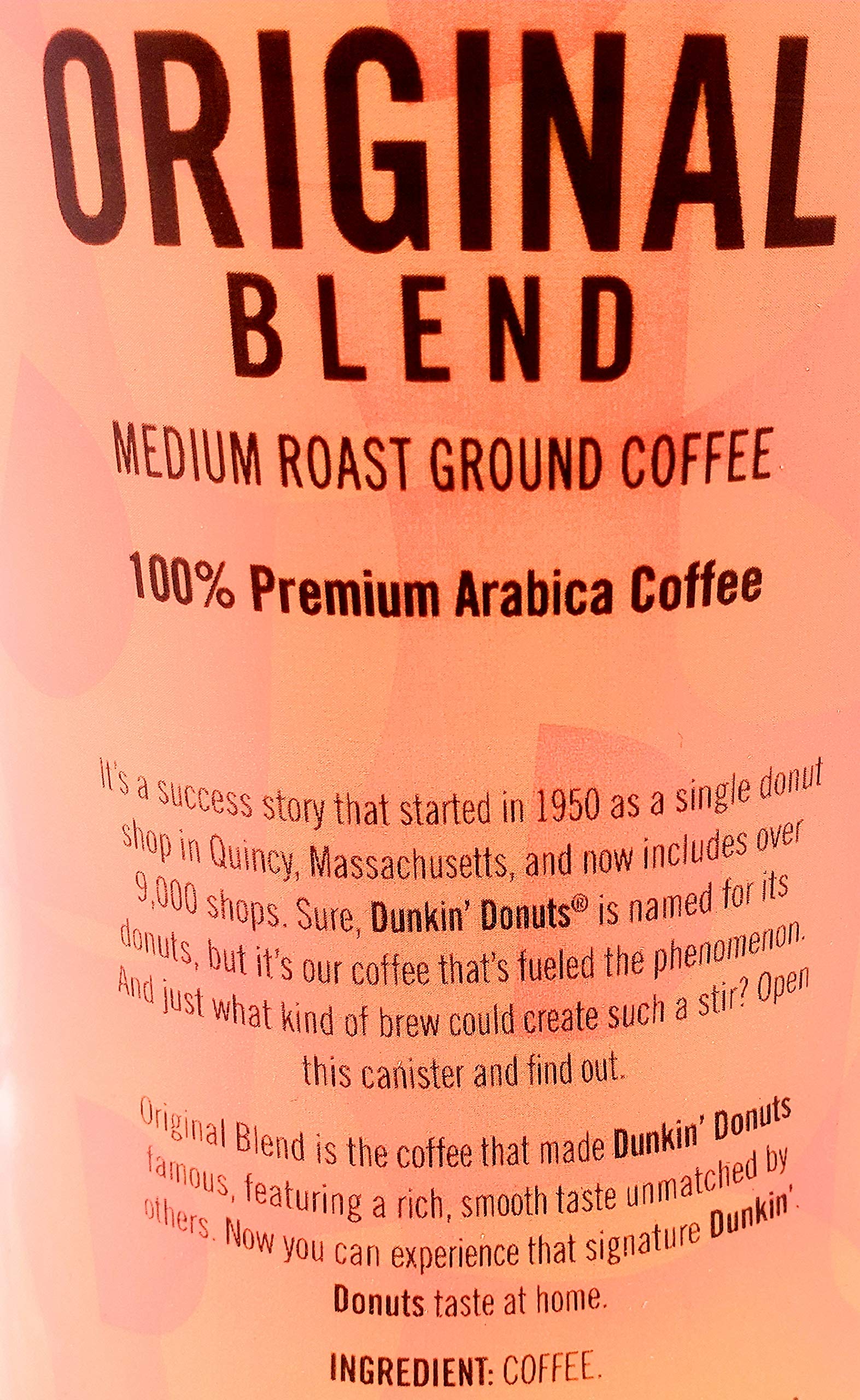 Dunkin Donuts Original Blend Ground Coffee - 90 oz Total - 45 oz Per Canister - Pack of 2 Canisters of Dunkin Donuts Ground Coffee - 100% Arabica