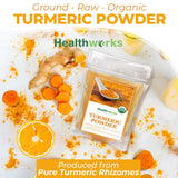 Healthworks Superfoods Organic Turmeric Powder - 8 Oz - Ground Raw Organic, Curcumin, Keto, Paleo, Vegan and Non-GMO