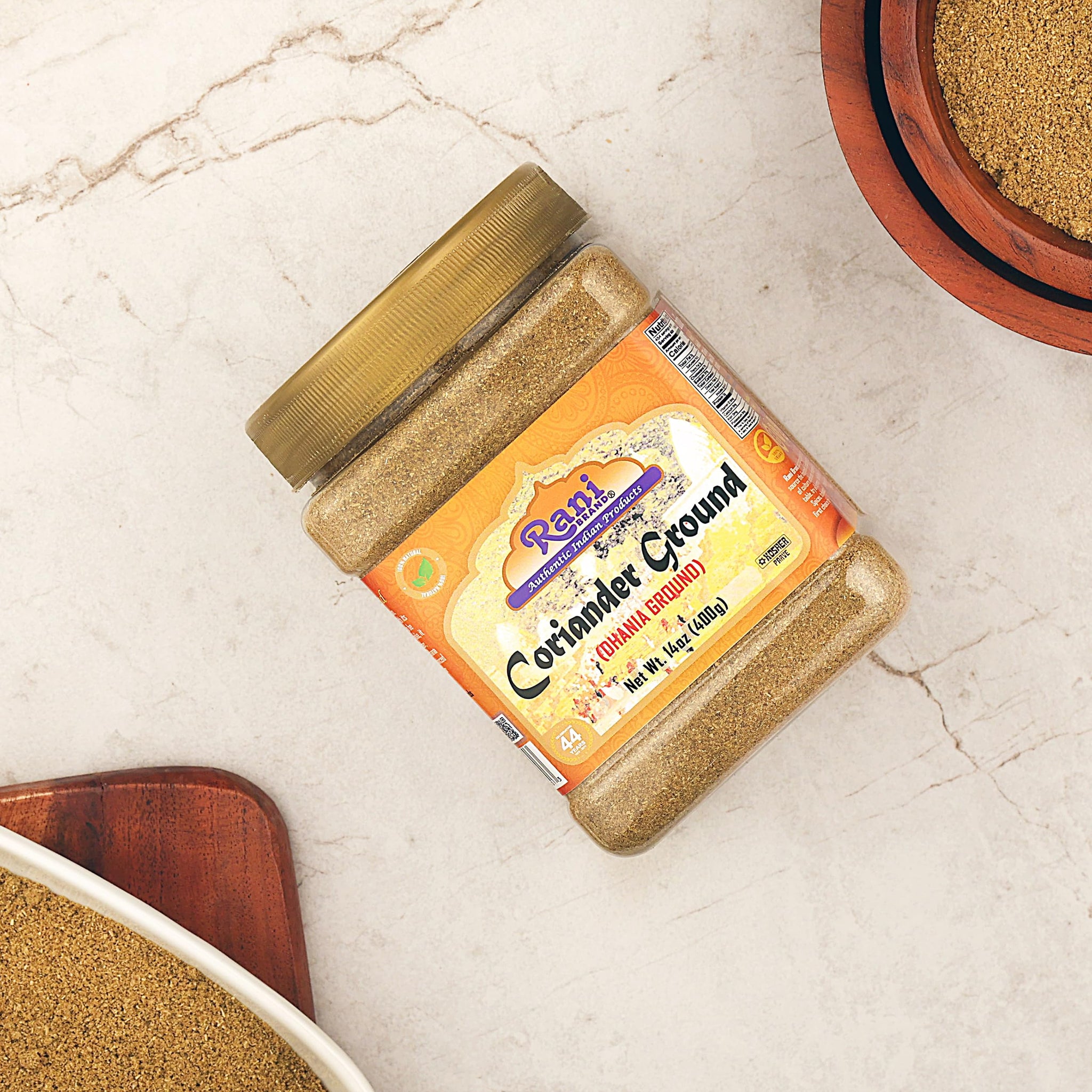Rani Coriander Ground Powder (Indian Dhania) Spice 14oz (400g) PET Jar ~ All Natural | Salt-Free | Vegan | No Colors | Gluten Friendly | NON-GMO |