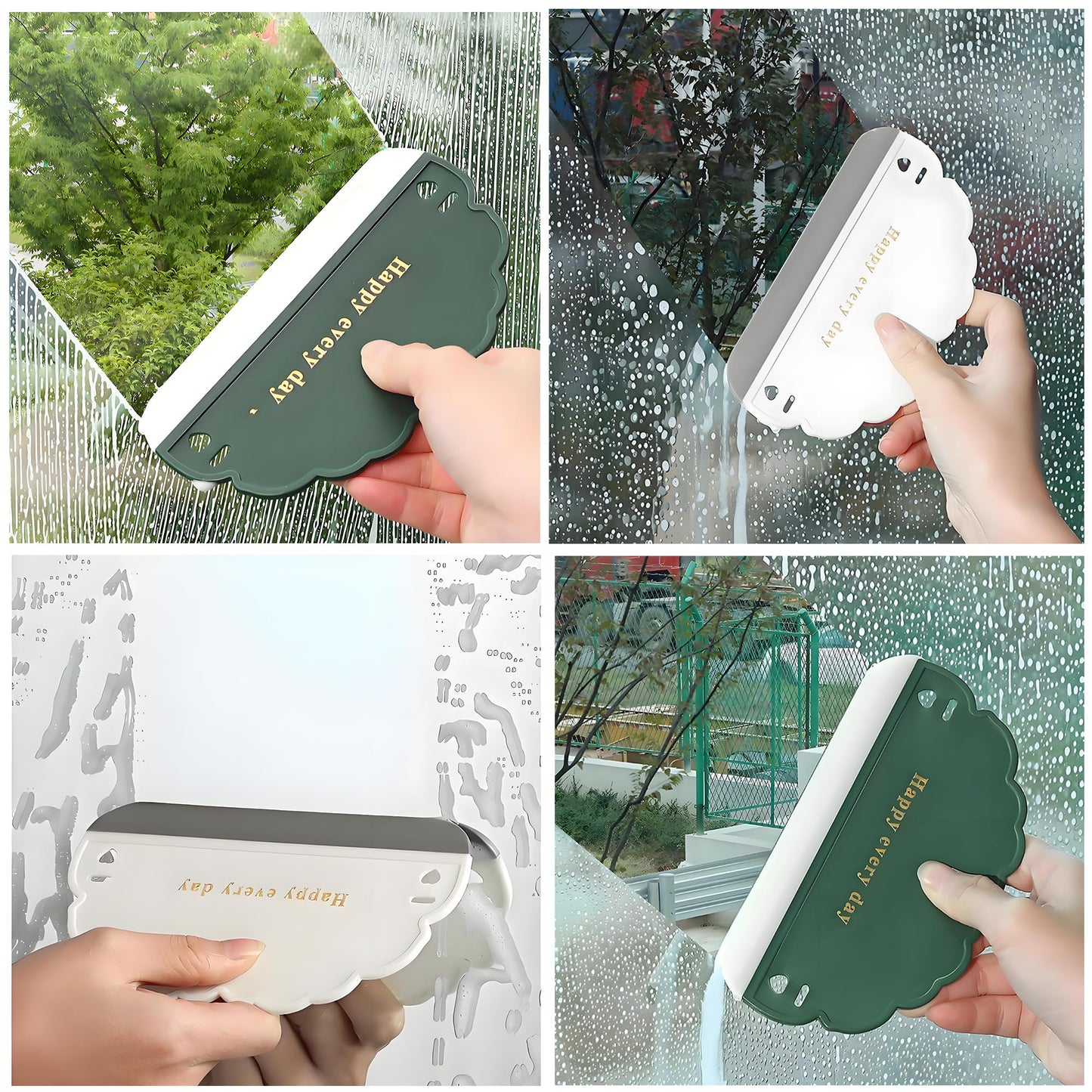 Squeegee Bathroom Glass Door Cleaning Scraper with Hanging Hook, Silicone Mini Kitchen Countertop Squeegee, Water Wiper Scraper for Sink Tiles