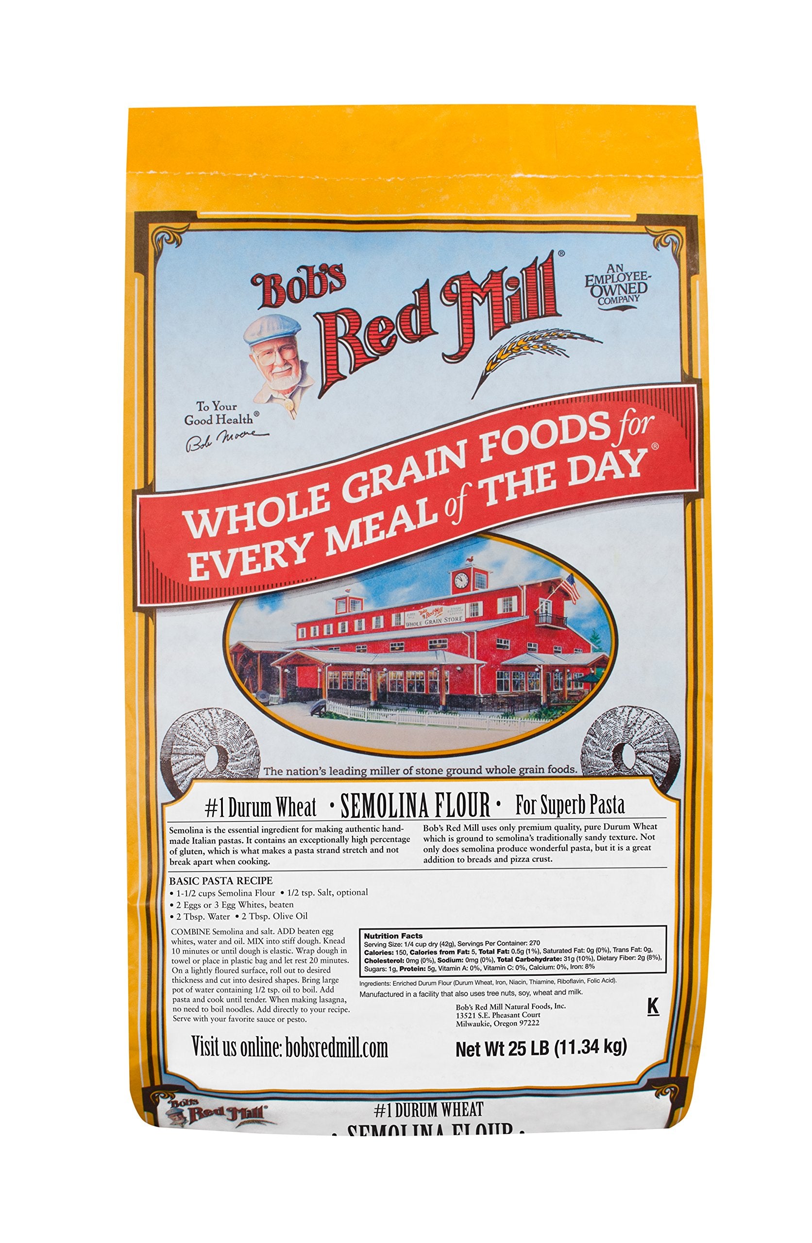 Bob's Red Mill Semolina Pasta Flour, 25 Pound