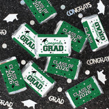Green Class of 2026 Graduation Mini Candy Bar Wrappers, 42 Count