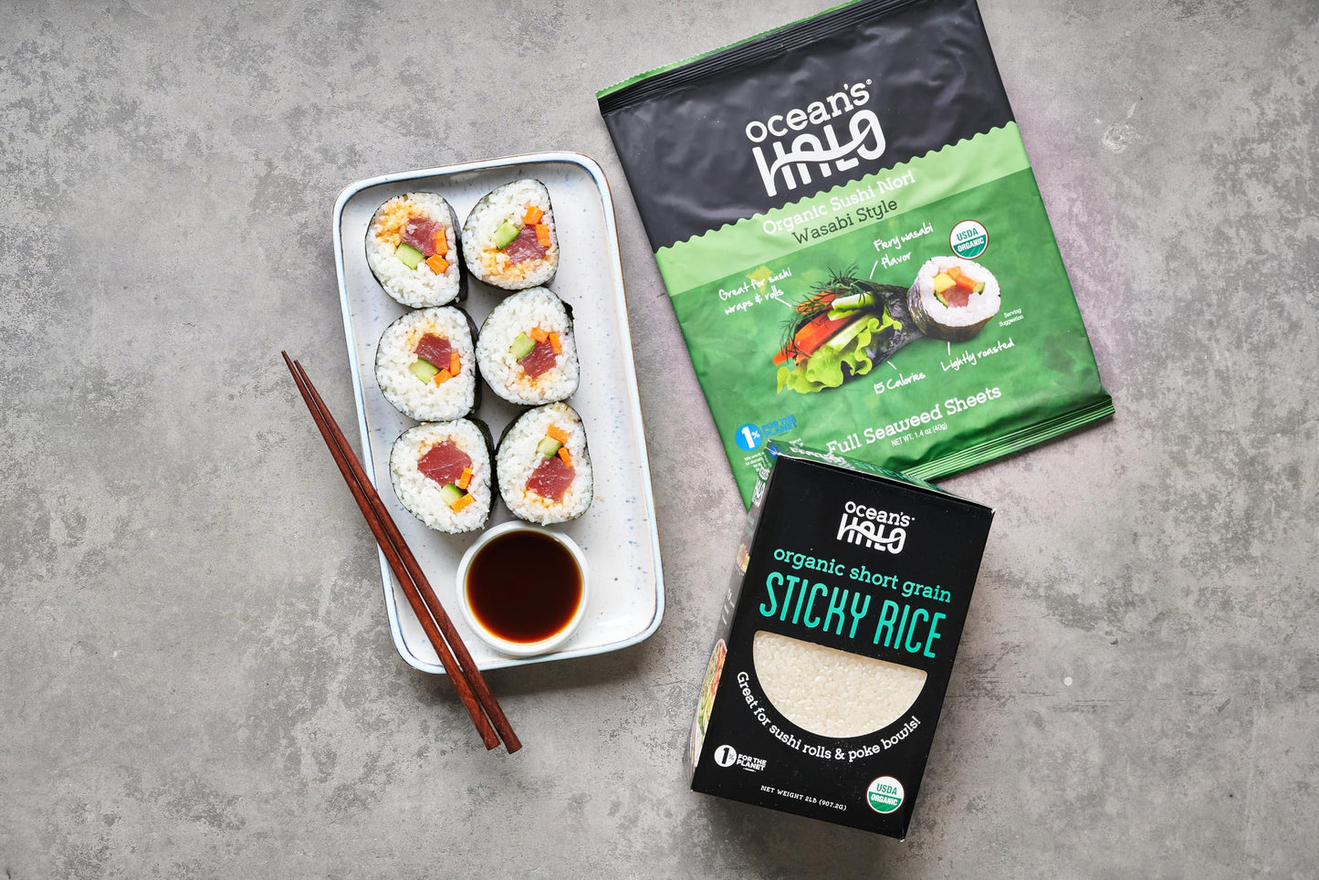 Ocean's Halo Organic Wasabi Style Sushi Nori, 1.4 OZ