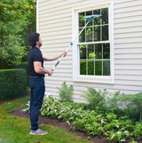 Unger Professional Connect and Clean 18” Grip Microfiber Window Scrubber with 8’ Pole, High-Access Glass Surface Household Cleaning Supplies