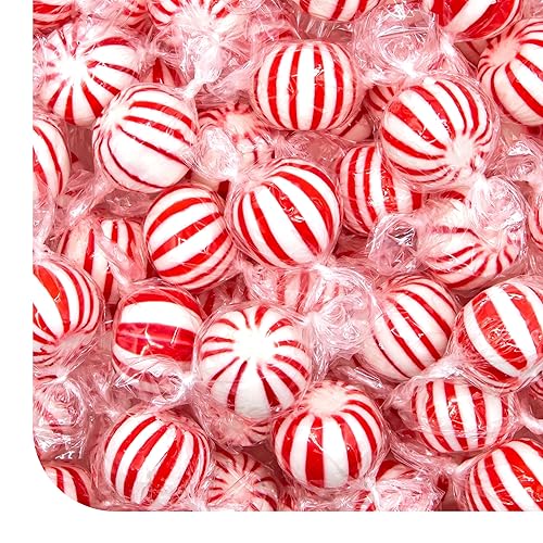 Jumbo Mint Balls - 1 Pound Pack - 45 Count - Peppermint Hard Candy Individually Wrapped - Classic Peppermint Candy for Jars, Gifting, and Party Favors