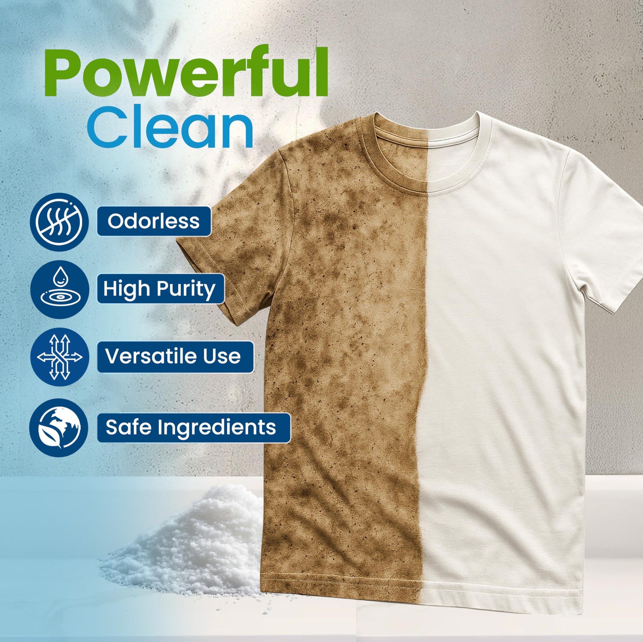 Naturgenix Sodium Percarbonate Powder 99% Purity - Oxygen Bleach, Hydrogen Peroxide Release Cleaner for Laundry, Dishwasher, Deodorizing & Stain
