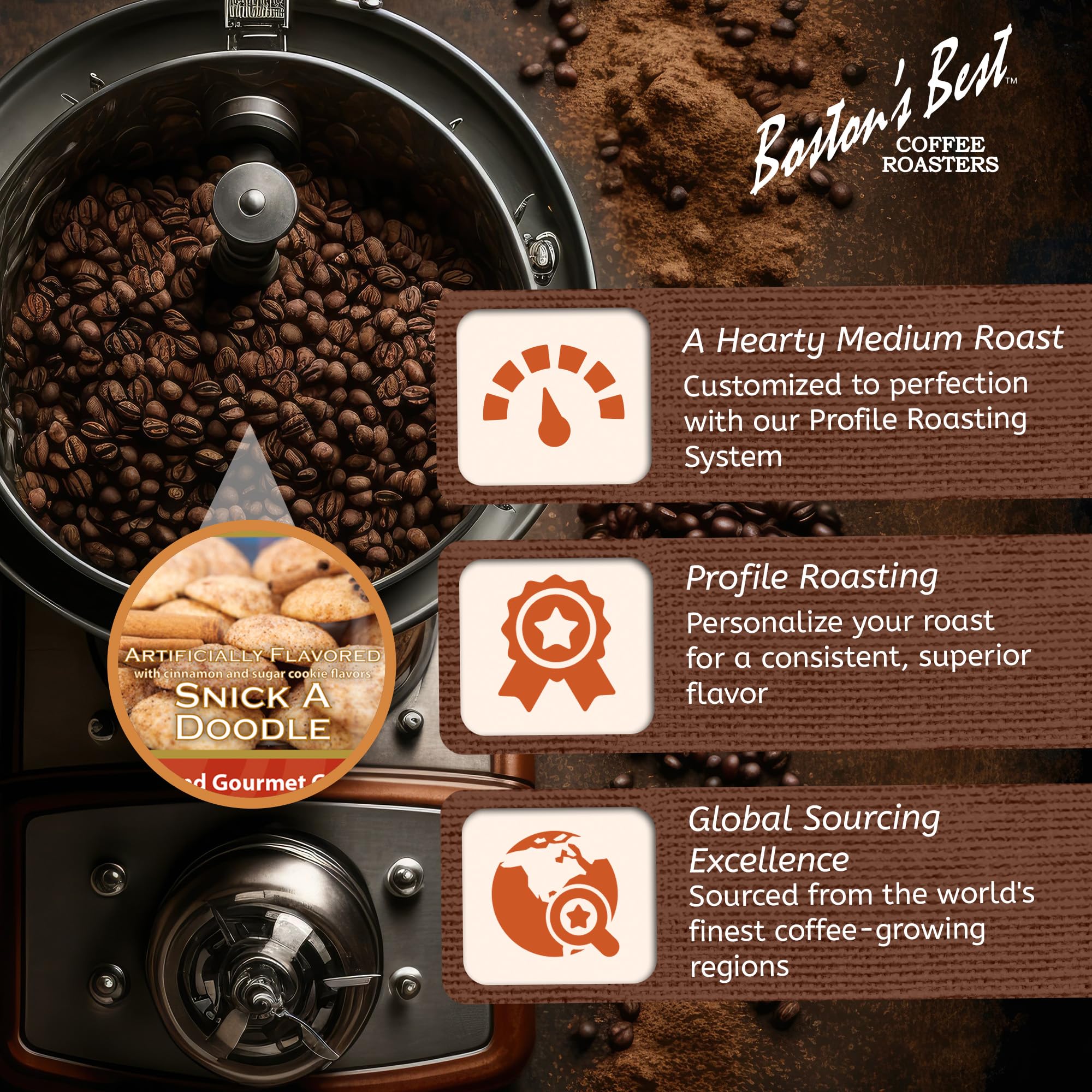 Boston’s Best Coffee - Snick A Doodle Flavored Delicious Gourmet Premium Ground Coffee, 11 oz. / 311 g Coffee Bag