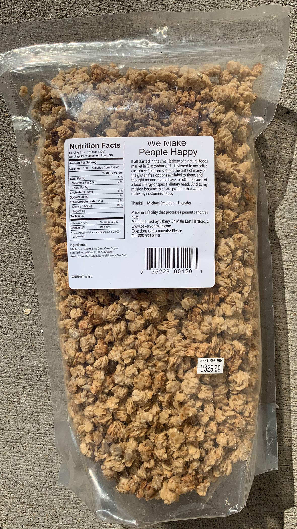 Bakery on Main Gluten-Free Non GMO Granola, Oat Crunch, 2.5 Pound