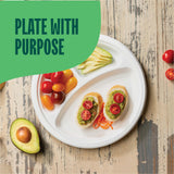 100% Compostable, 3 Compartment [10-Inch] Disposable Paper Plates [125-Pack] Sectional Lunch Trays + Dividers - Divided Platter Tray - Heavy Duty