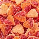 Peach Hearts Gummy Candy | 1-Pound Bag | Sweet and Sour Dye Free Candy Hearts | Soft Peach Gummies for Gifting, Buffets, Party Favors and Dessert