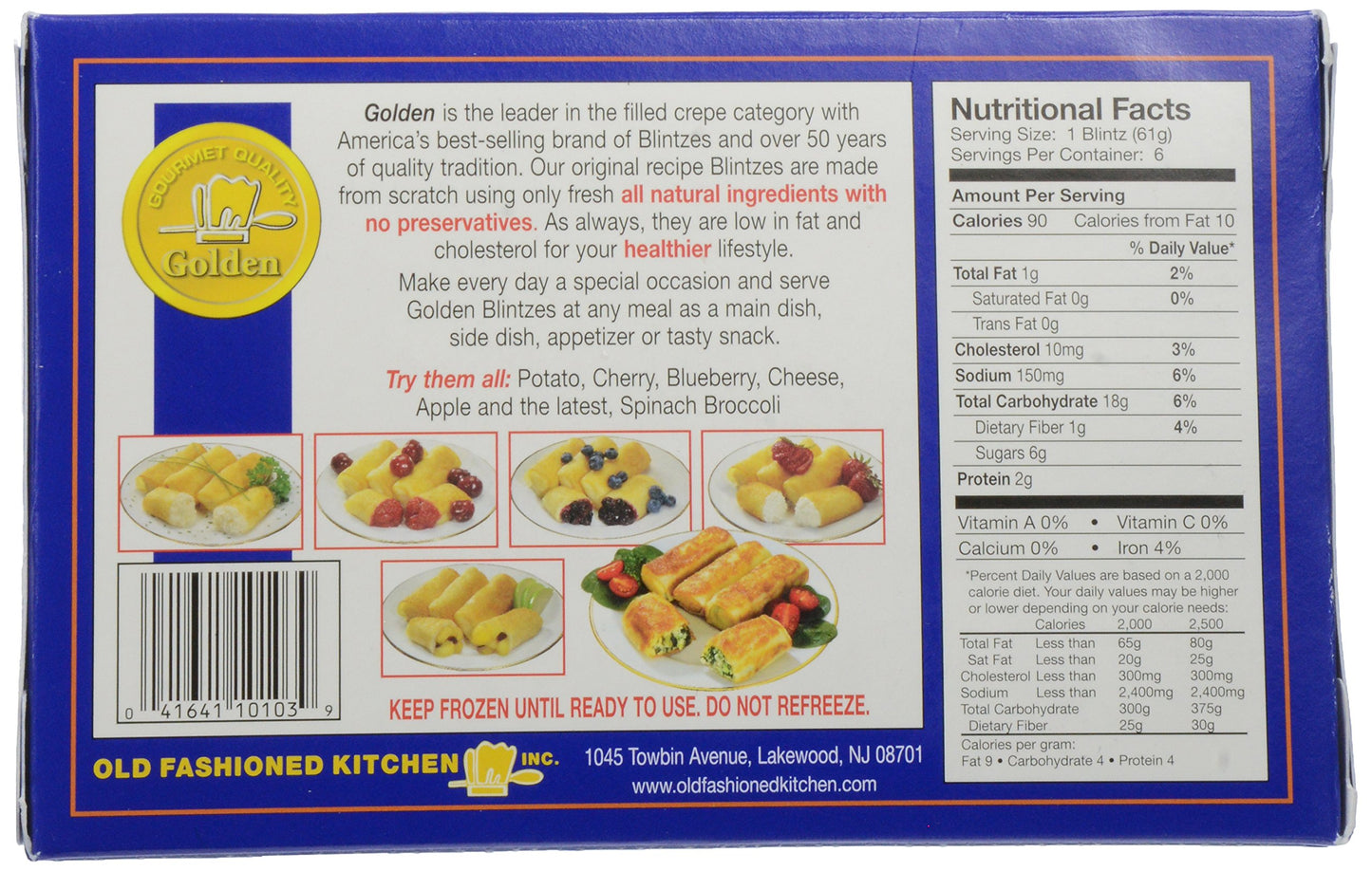 Golden, Blueberry Blintzes, 13 oz (Frozen)