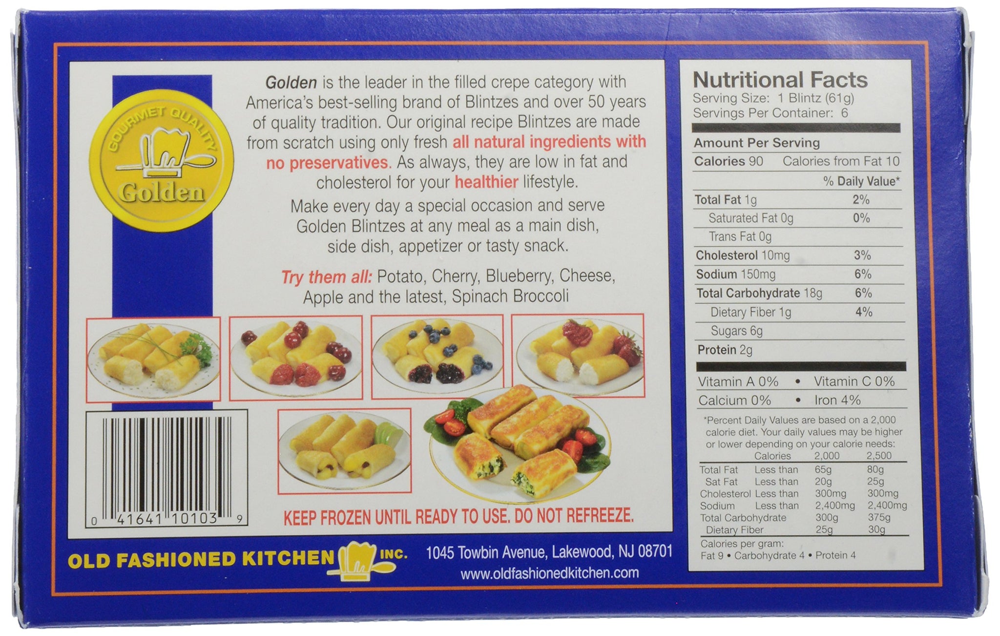 Golden, Blueberry Blintzes, 13 oz (Frozen)