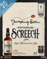 Jumping Bean Newfoundland Screech, Rum Flavoured 100% Compostable Coffee Pods 20ct Individually Wrapped, Imported from Canada