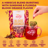 Katy’s Blood Orange Loose Tea - Hibiscus, Orange & Rose Hips - Loose Leaf Herbal Tea, Caffeine-Free, Sugar-Free - Hot or Cold Brew Tea - 30+ Cups