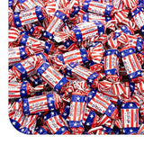 4th of July Candy Bulk - 2 Pound Pack - Patriotic Candy Individually Wrapped - Chocolate Flavored Caramels - Red White and Blue Independence Day