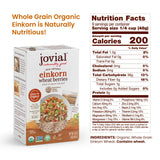 Jovial Einkorn 100% Organic Wheat Berries - Einkorn Berries, Organic Farro, High Protein, Non-GMO, USDA Certified, Lower Carb, Whole Grain, Product of Italy - 16 Oz, 3 Pack