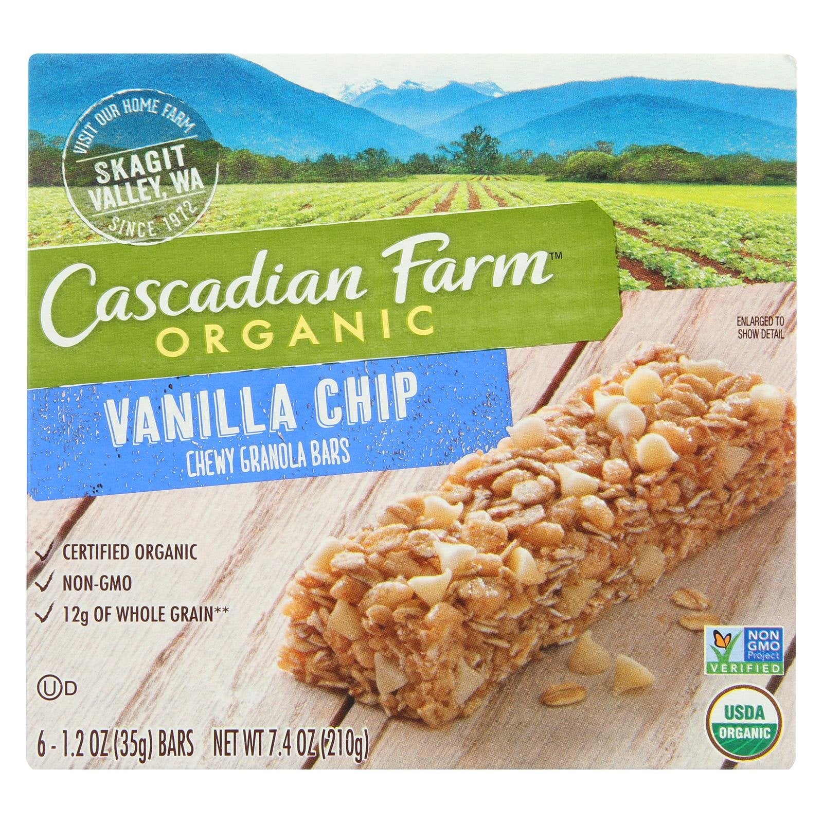 Cascadian Farms Vanilla Chip Granola Bar (12x7.4 Oz)