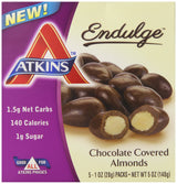 Atkins Endulge Treat Chocolate Covered Almonds. Rich & Crunchy. Keto-Friendly.1 Oz, 5 Count (Pack of 4)