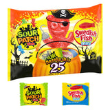 SOUR PATCH KIDS & SWEDISH FISH Mini Halloween Candy Variety Pack, 25 Trick or Treat Bags