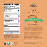 Organic Taco Seasoning - Bold & Authentic Flavor| All-Natural, Gluten-Free & Non-GMO | Perfect for Tacos, Fajitas, Burritos, and Tex-Mex Dishes (18