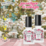 Poo-Pourri Before-You-Go Toilet Spray Peaches and Cream 2 Ounce Peach, Jasmine & Vanilla Pack of 2
