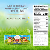 Lindt Bugs & Bees, Milk Chocolate Candy with Hazelnut and Crisp Filling, 1.7 oz. 5-Pack