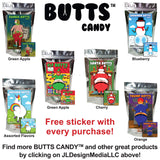 Zombie Butts Gummy Green Apple Fruit Flavored Jelly Disks Fun Unique Halloween Candy Gag Gift for Birthday Girls, Boys, Kids & Teens (5.5 Ounce)