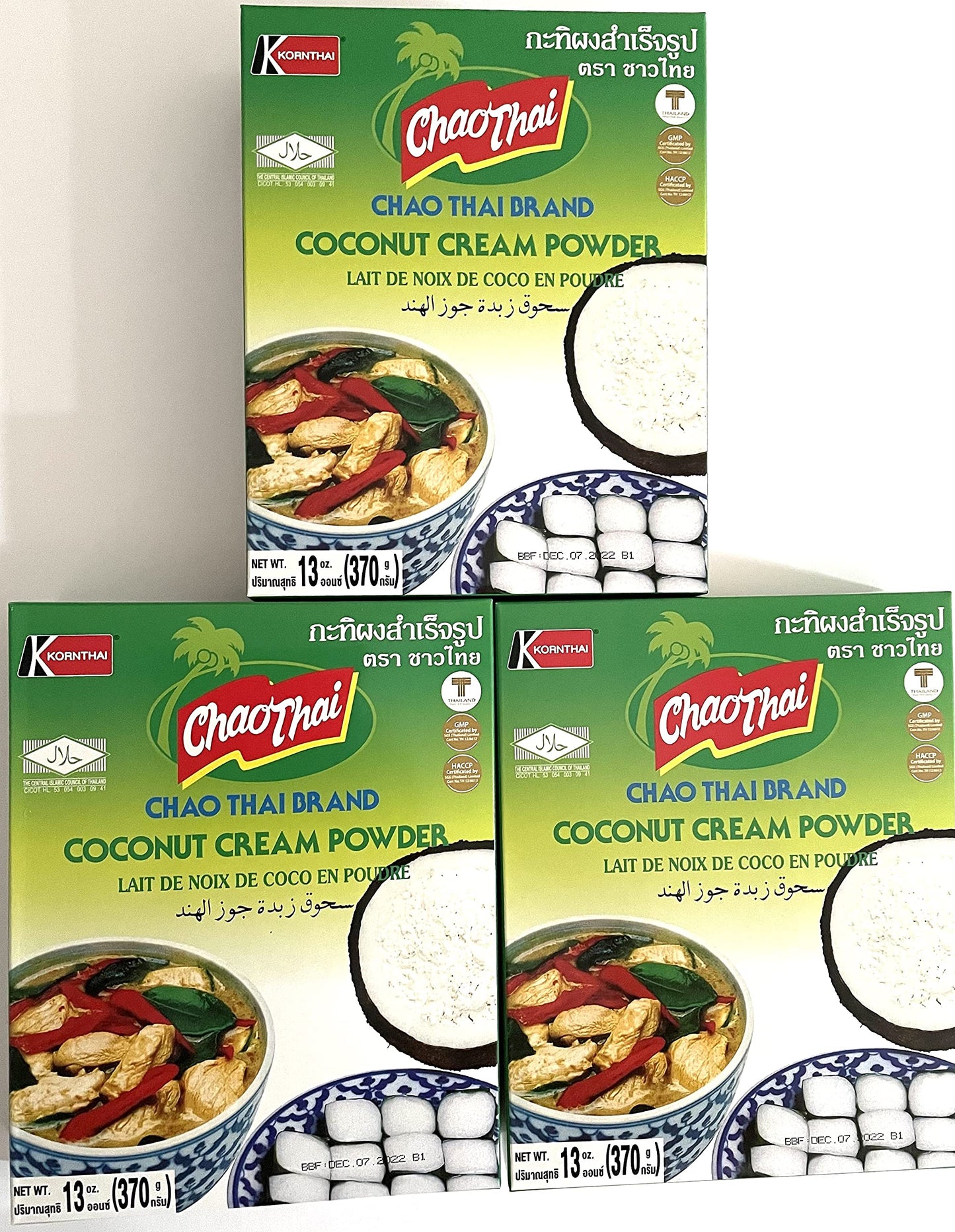 Chao Thai brand Coconut Cream Powder 13 Ounce 3 Pack