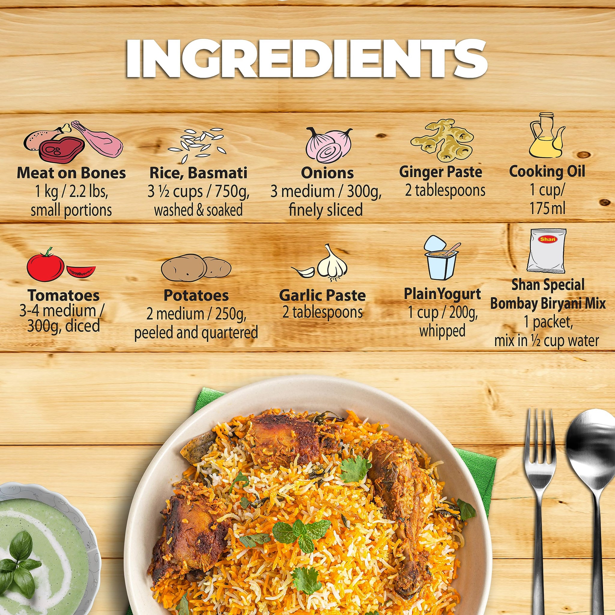 Shan - Bombay Biryani Seasoning Mix (60g) Spice Mix for Meat Pilaf, (Pack of 6)