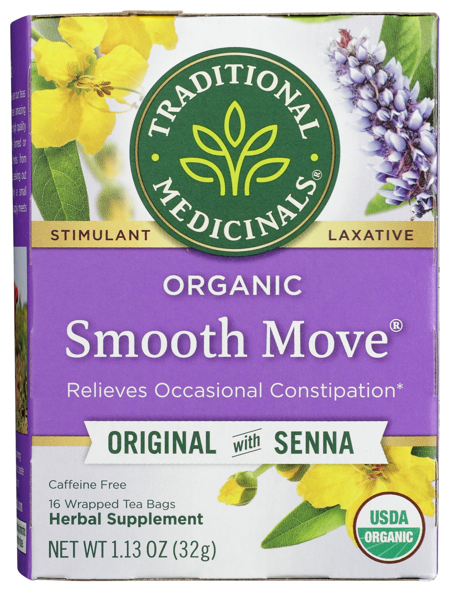 Traditional Medicinals, Tea Smooth Move Organic, 16 Count